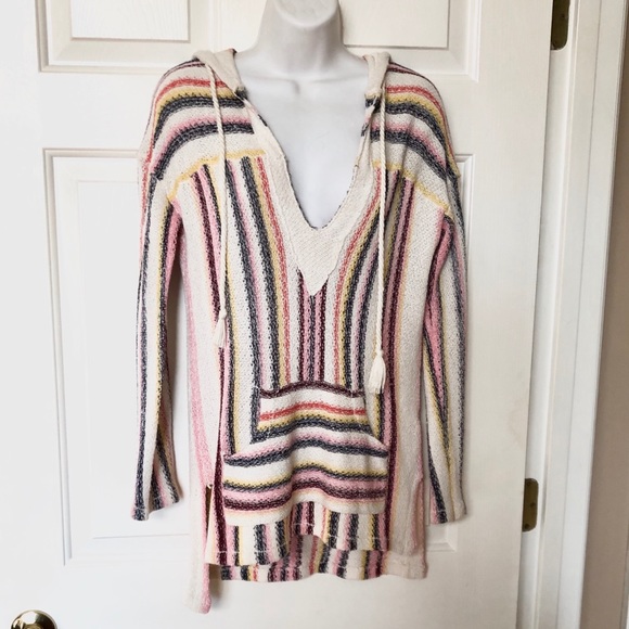 Ron Jon Sweaters - Ron Jon Vintage Striped Pullover Sweater Hoodie